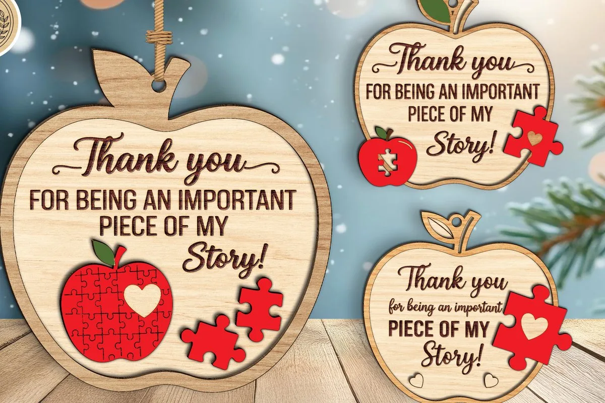 Teacher Appreciation Ornament — SVG laser cut file