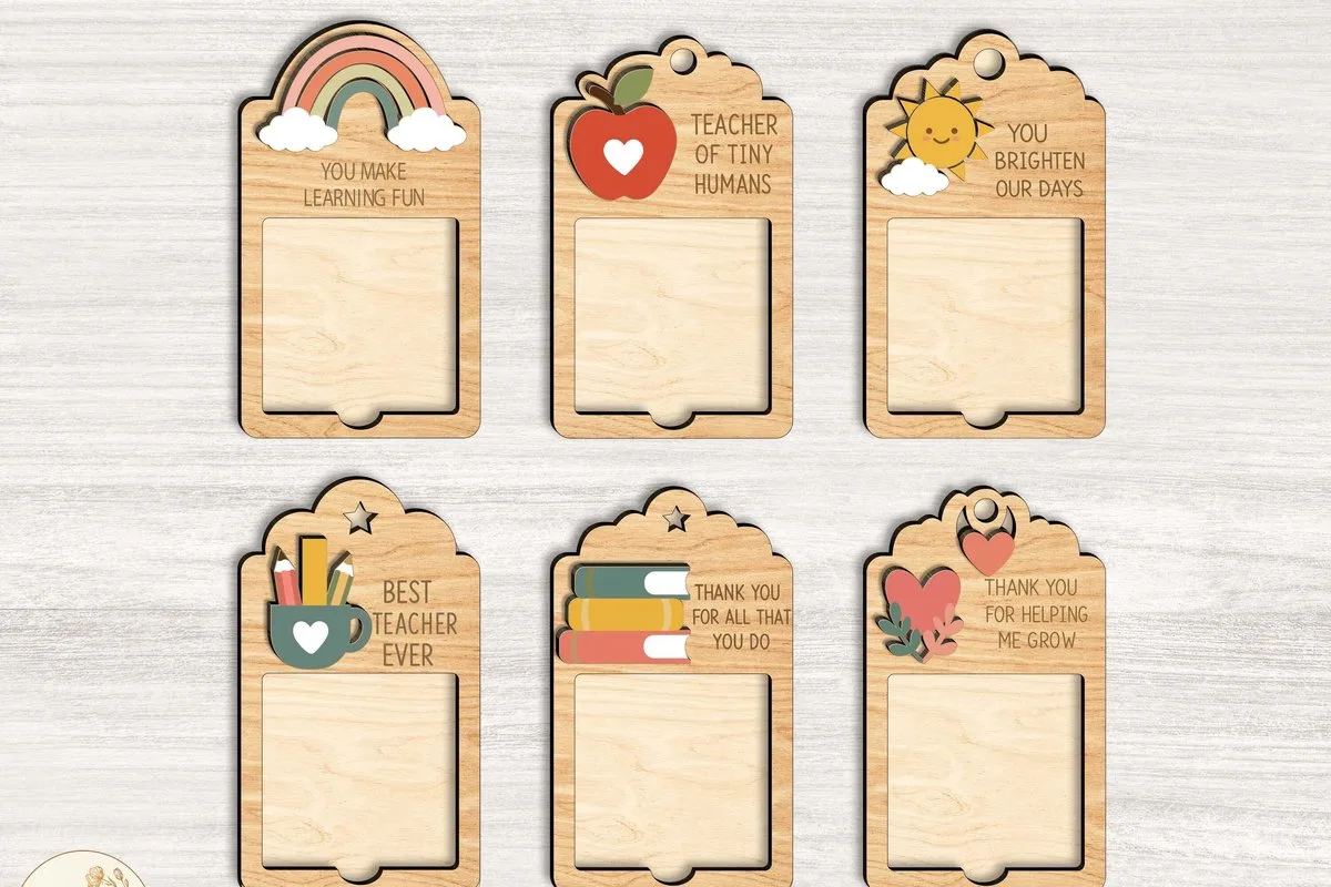 Teacher Gift Card Holder Bundle — SVG laser cut file