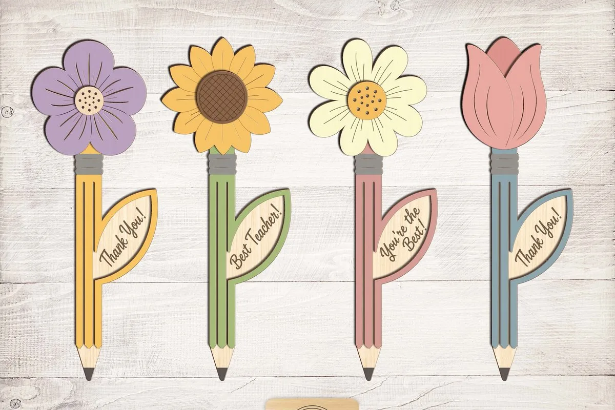 Teacher Pencil Bundle — SVG laser cut file