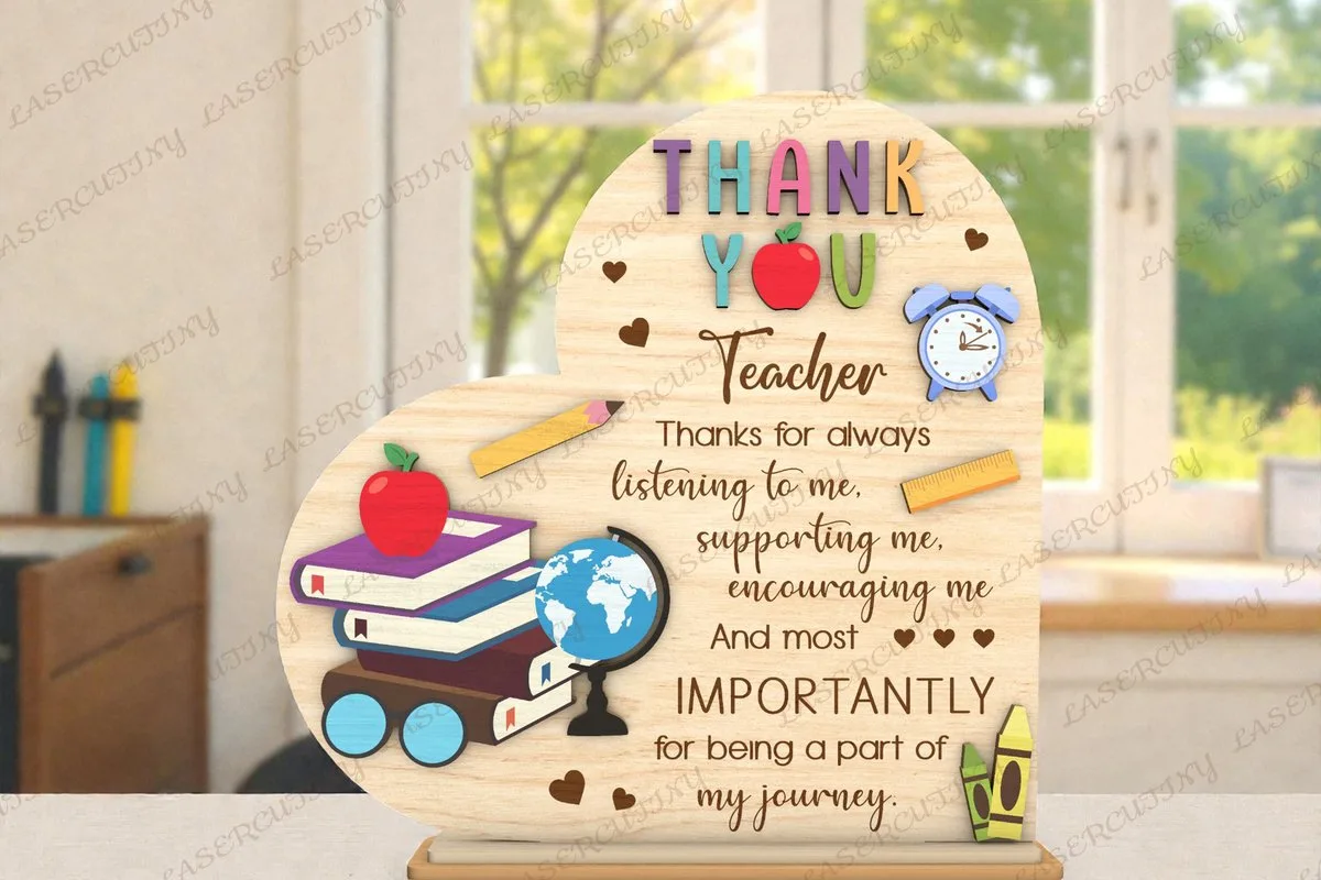 Thank You Teacher Gift Sign — SVG laser cut file