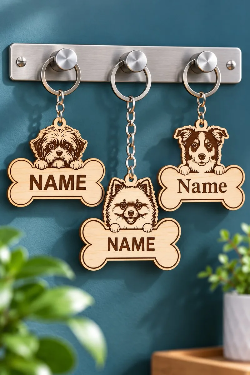 Ultimate Dog Name Tag Keychain Bundle — SVG laser cut file