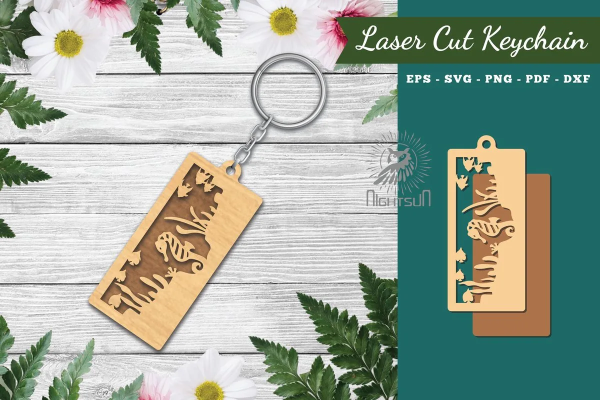 Underwater Scene Laser Cut Keychain 3 — SVG laser cut file