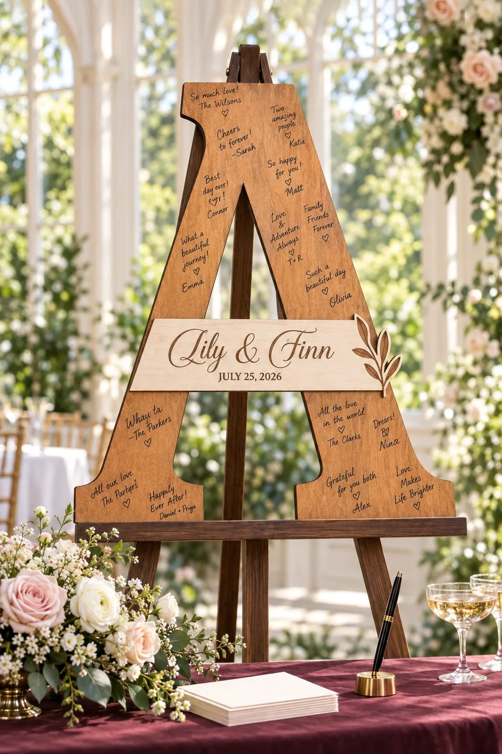 Wedding Guest Book Letters Signs Bundle — SVG laser cut file