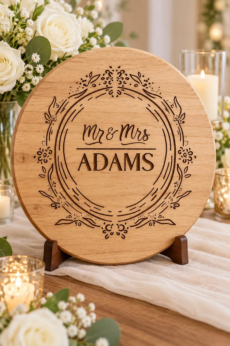 Wedding Monogram Frame Bundle — laser engraving file