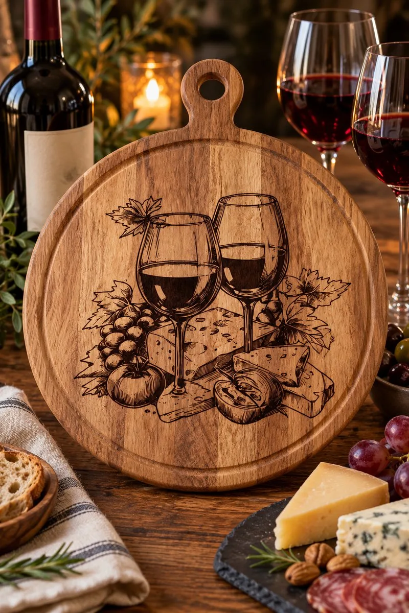 Wine Cutting Board Laser Engraving — laser engraving file