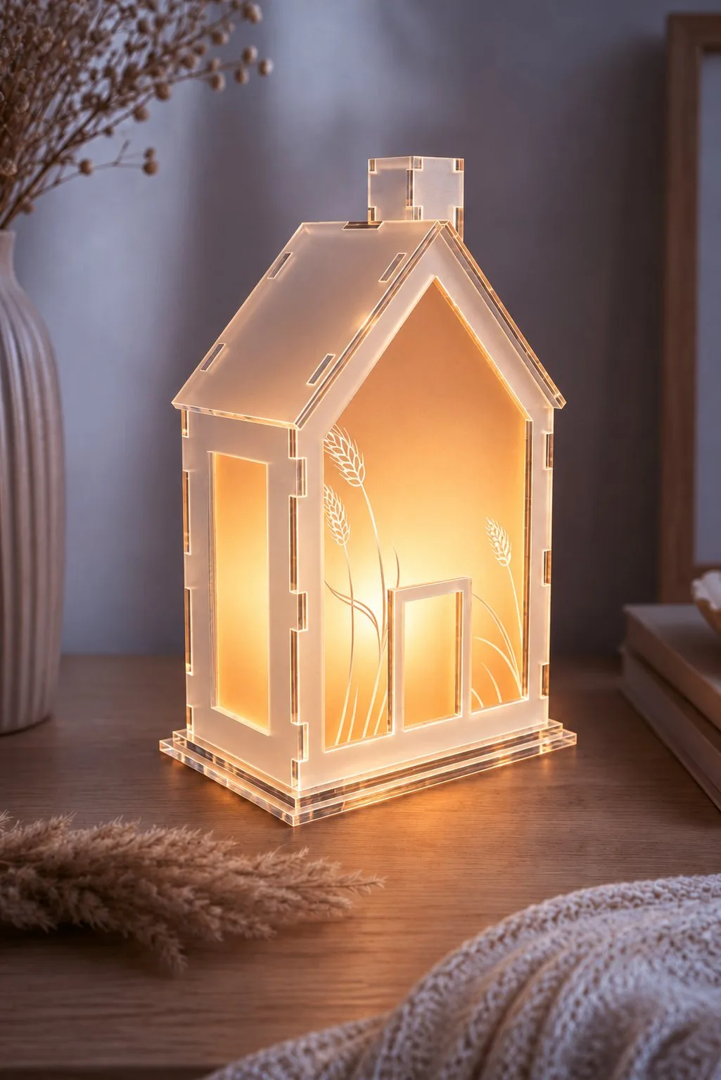 Wood and Acrylic Lantern Houses Bundle in acrylic — SVG laser cut file