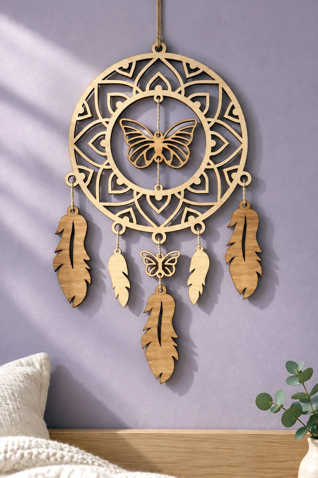 Laser Cut Boho Butterfly Dream Catcher — SVG laser cut file